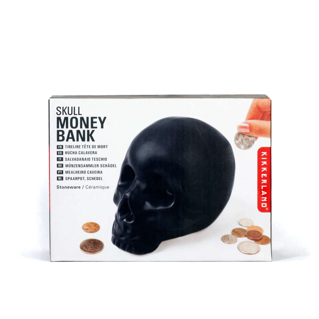 Ceramic Skull Coin Bank