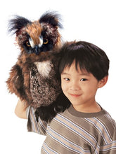 Load image into Gallery viewer, Great Horned Owl Hand Puppet

