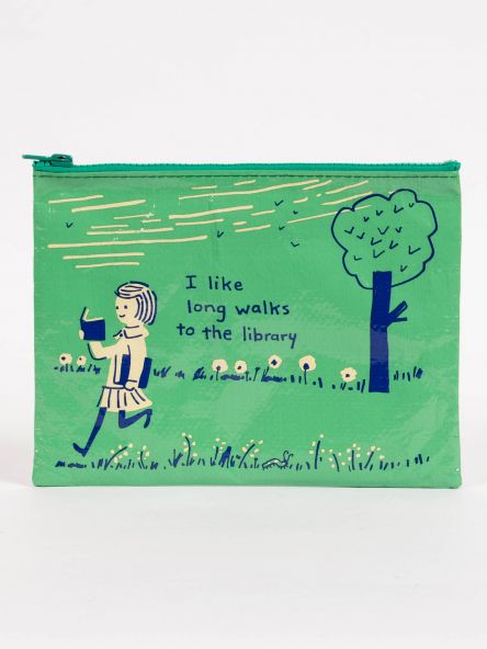 Zipper Pouch - Long Walks to the Library