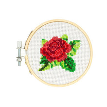 Load image into Gallery viewer, Mini Cross Stitch Embroidery Kit - Rose
