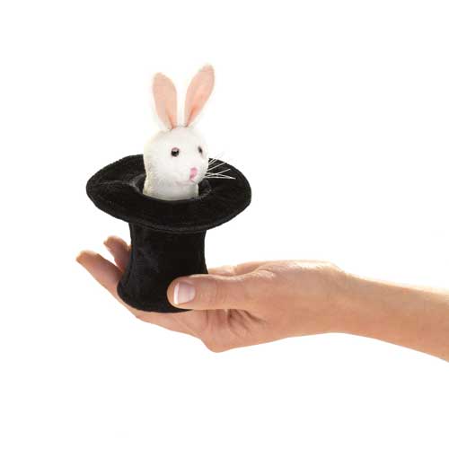 Rabbit In Hat Finger Puppet