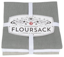 Load image into Gallery viewer, Floursack Dishtowels (Grey/White/Moonstruck) - Set of 3
